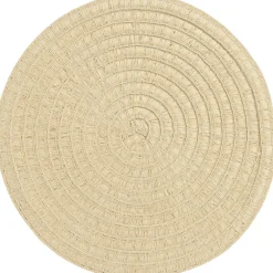 Placemats-Leen Bakker Placemat Emory - taupe - Ø38 cm (1 stuk)