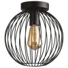 Leen Bakker Plafondlamp Xavier - zwart - 25,5xØ25 cm