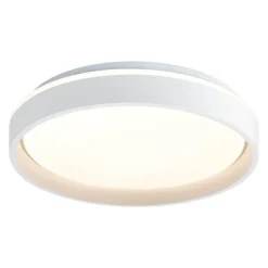 Leen Bakker Plafonniere Claus LED - wit metaal/kunststof - 7,5xØ39 cm