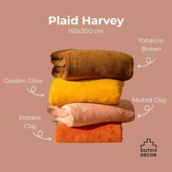 Plaids-Sierkussen.nl Plaid Harvey - Muted Clay - 150x200 cm