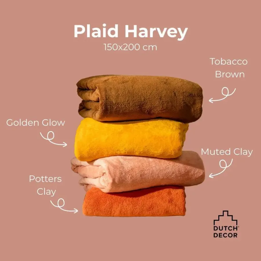 Plaids-Sierkussen.nl Plaid Harvey - Potters Clay - 150x200 cm