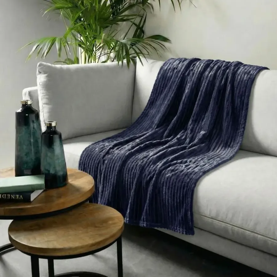 Plaids-Sierkussen.nl Plaid Marthy - Insignia Blue - 140x180 cm