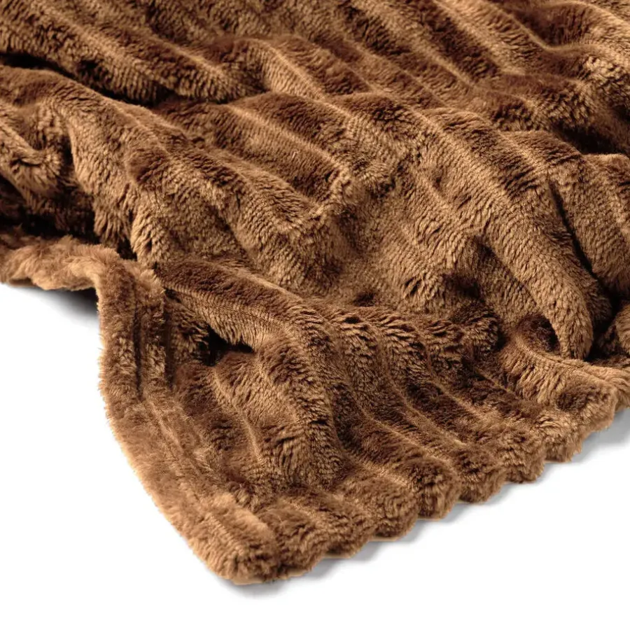 Sierkussen.nl Plaid Marthy - Tobacco Brown - 140x180 cm