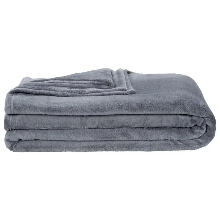 Leen Bakker Plaid Niek XXL - grijs - 240x220 cm