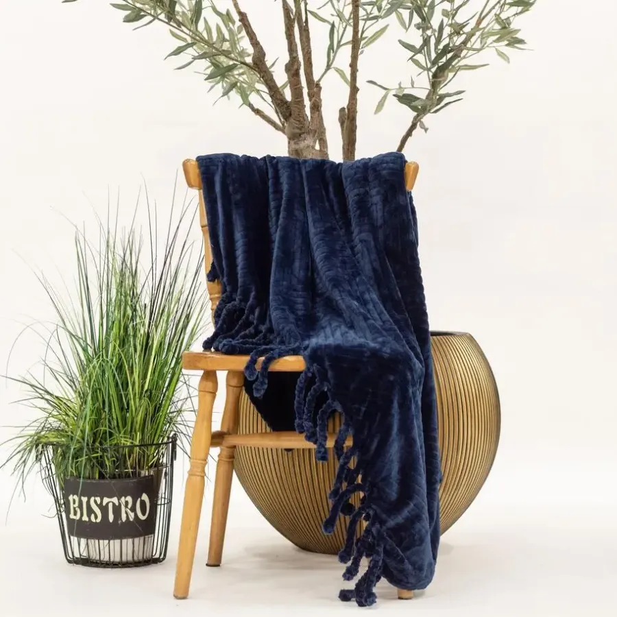 Sierkussen.nl Plaid Ziggy - Insignia Blue - 140x180 cm