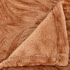 Atmosphera Plaid/bankdeken Leafes - terracotta - 180 x 230 cm - polyester
