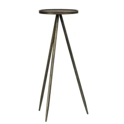 Bijzettafels-Leen Bakker Plantentafel Gianni - goudkleurig - 80,5xØ30 cm