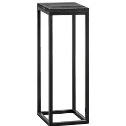 Bijzettafels-Leen Bakker Plantentafel Gijs - zwart - 70x25x25 cm