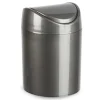Prullenbakken-PlasticForte Mini prullenbakje - donkergrijs- kunststof - 1.4L