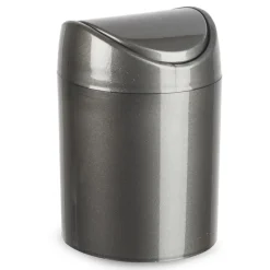 Prullenbakken-PlasticForte Mini prullenbakje - donkergrijs- kunststof - 1.4L