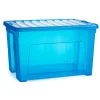 PlasticForte Opbergbox met deksel - blauw - 47L - kunststof