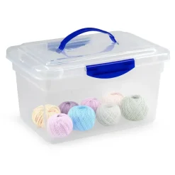 PlasticForte Opbergbox met deksel - blauw - 9L - kunststof