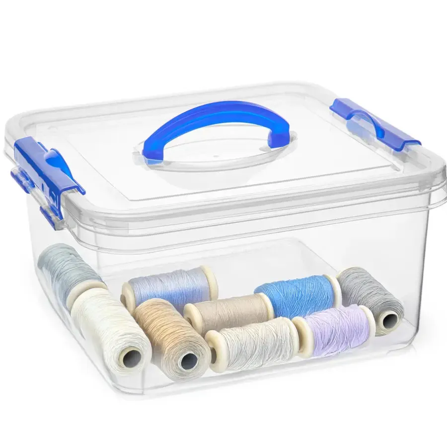 Opbergboxen-PlasticForte Opbergbox met deksel - blauw - 5L - kunststof