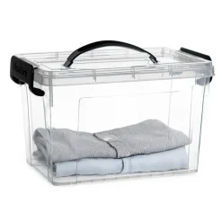 PlasticForte Opbergbox met deksel - grijs - 6L - kunststof