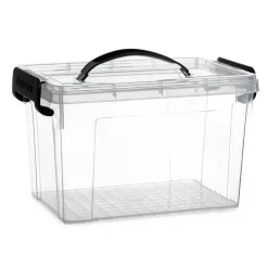 PlasticForte Opbergbox met deksel - grijs - 6L - kunststof