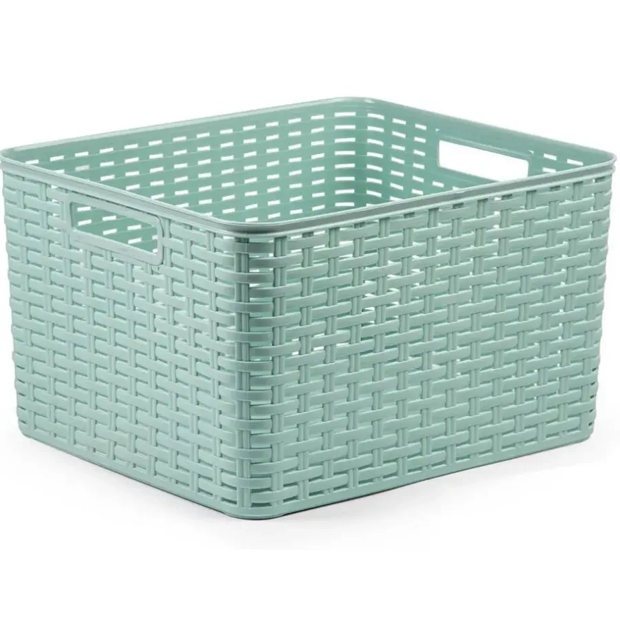 PlasticForte Opbergmand - Kastmand - kunststof - mintgroen - 28L