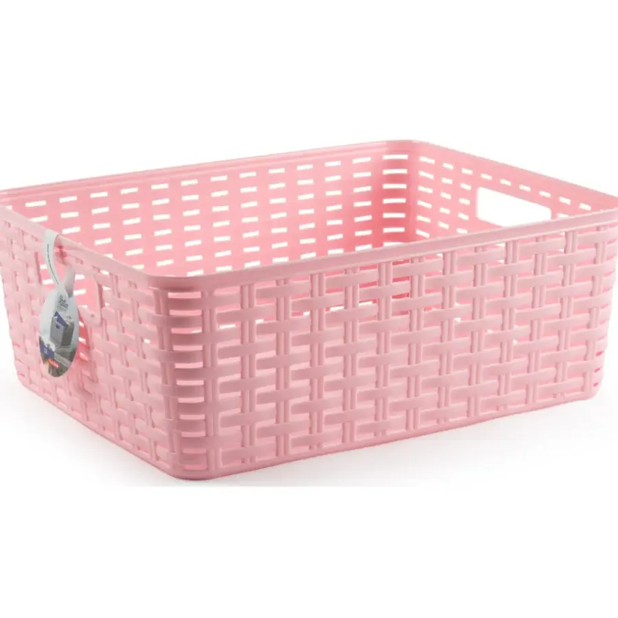 Opbergmanden-PlasticForte Opbergmand/kastmand - kunststof - roze - 12L