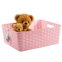 Opbergmanden-PlasticForte Opbergmand/kastmand - kunststof - roze - 12L