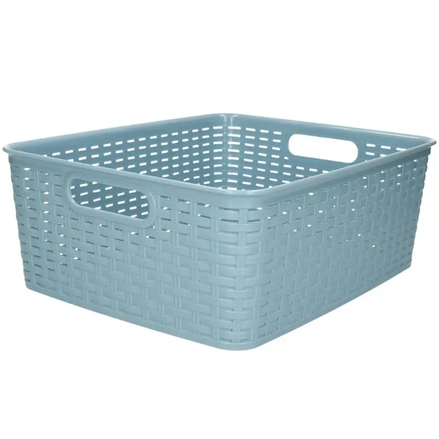 Opbergmanden-PlasticForte Opbergmand/kastmand - kunststof - ijsblauw - 12L