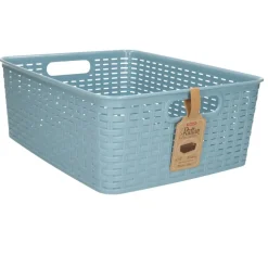 Opbergmanden-PlasticForte Opbergmand/kastmand - kunststof - ijsblauw - 12L
