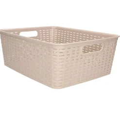 Opbergmanden-PlasticForte Opbergmand/kastmand - kunststof - beige - 12L