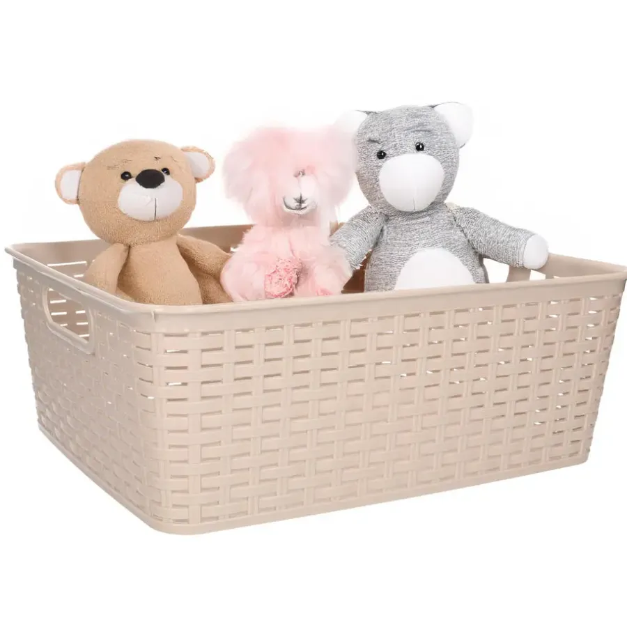 Opbergmanden-PlasticForte Opbergmand/kastmand - kunststof - beige - 12L