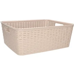 Opbergmanden-PlasticForte Opbergmand/kastmand - kunststof - beige - 12L