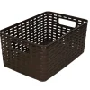 PlasticForte Opbergmand/kastmand - kunststof - donkerbruin - 10 L