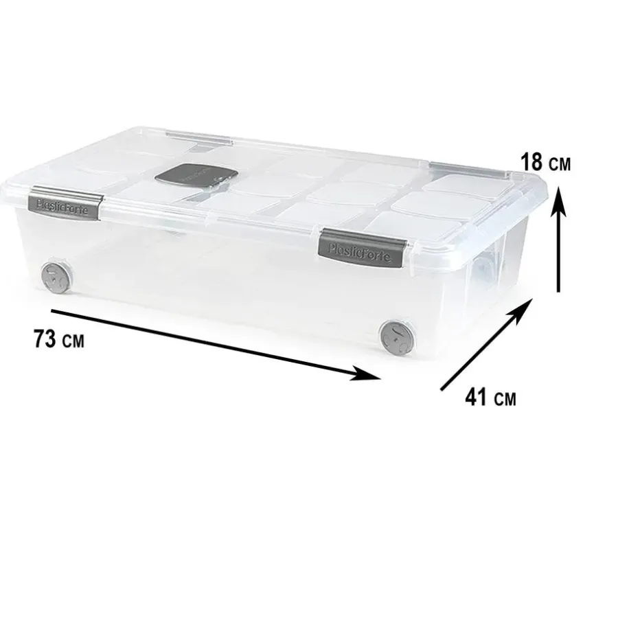 PlasticForte Opslagbak met deksel - 1x - 30L - 73 x 41 x 18 cm