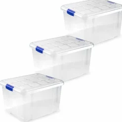 PlasticForte Opslagbakken - met deksel - 25L - 42 x 36 x 25 cm