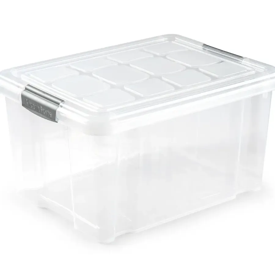 Opbergboxen-PlasticForte Opslagbakken - met deksel - 25L - 42x36x25 cm