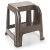 PlasticForte Opstapkrukje - 2 tredes - bruin - 45 cm