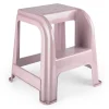 PlasticForte Opstapkrukje - 2 tredes - roze - 45 cm