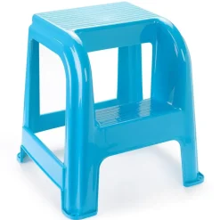 Krukjes-PlasticForte Opstapkrukje - 2 tredes - blauw - 45 cm