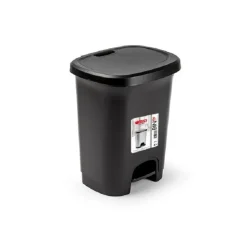 Prullenbakken-PlasticForte Pedaalemmer - zwart - 8 l - 30 cm
