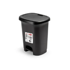 Prullenbakken-PlasticForte Pedaalemmer - zwart - 8 l - 30 cm