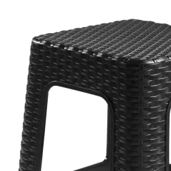 Krukjes-PlasticForte Rotan opstapje/krukje - kunststof - zwart