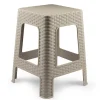 PlasticForte Rotan opstapje/krukje - kunststof - beige