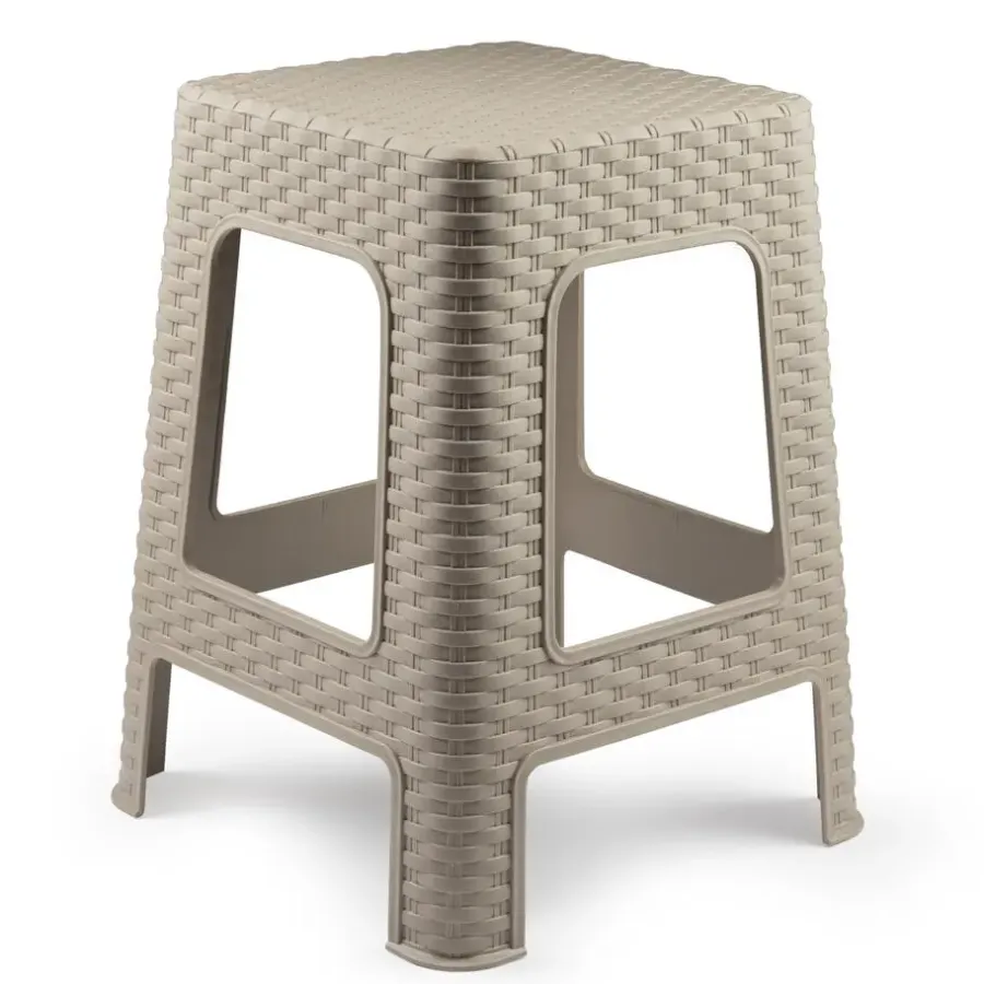 PlasticForte Rotan opstapje/krukje - kunststof - beige