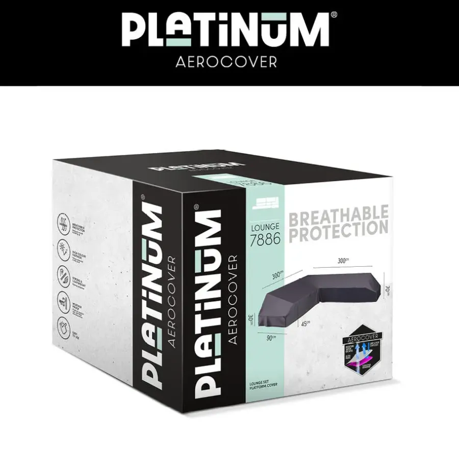 Tuinmeubelbeschermers-Aerocover Platinum platform loungesethoes 300x300 cm