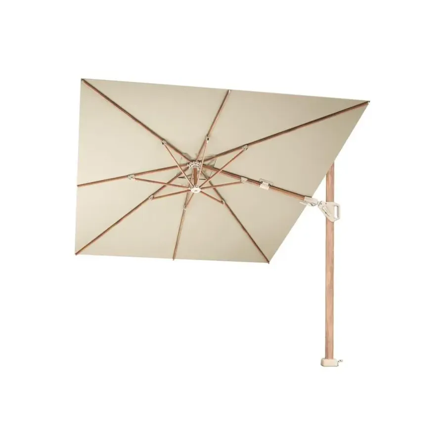 Parasols-Platinum Challenger T2 zweefparasol premium - 3,5x2,6 m. - Champagne teak