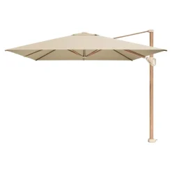 Parasols-Platinum Challenger Zweefparasol T1 Premium 4x3 m. - Champagne - Teak