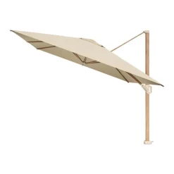 Parasols-Platinum Challenger Zweefparasol T1 Premium 4x3 m. - Champagne - Teak
