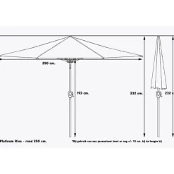 Parasols-Platinum Parasol Riva Ø250 cm Ecru