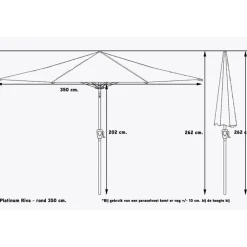 Parasols-Platinum Riva parasol 3,5 m. Antraciet
