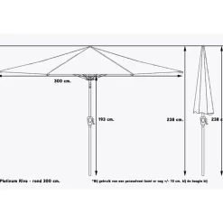 Parasols-Platinum Riva parasol 3 m. antraciet