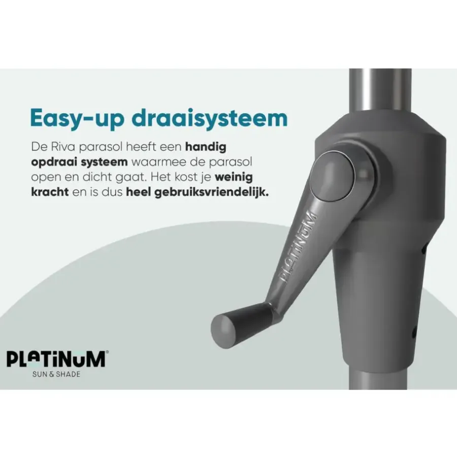 Platinum Riva stokparasol 3x2 m. - Ecru