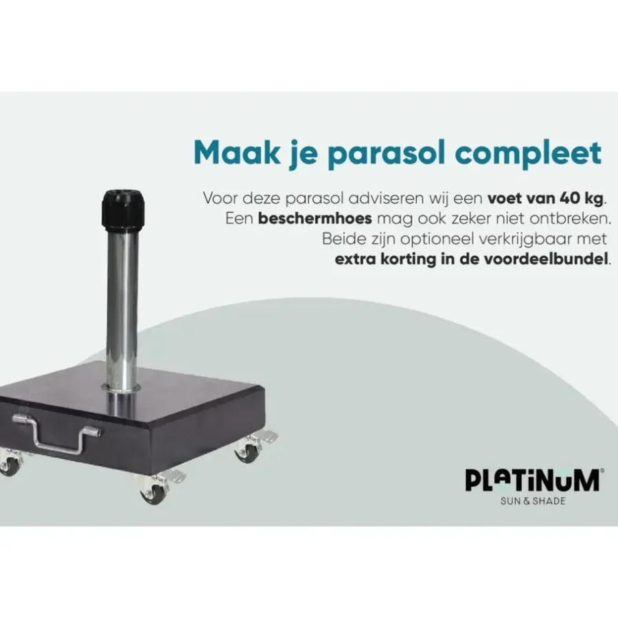 Platinum Riva stokparasol 3x2 m. - Ecru