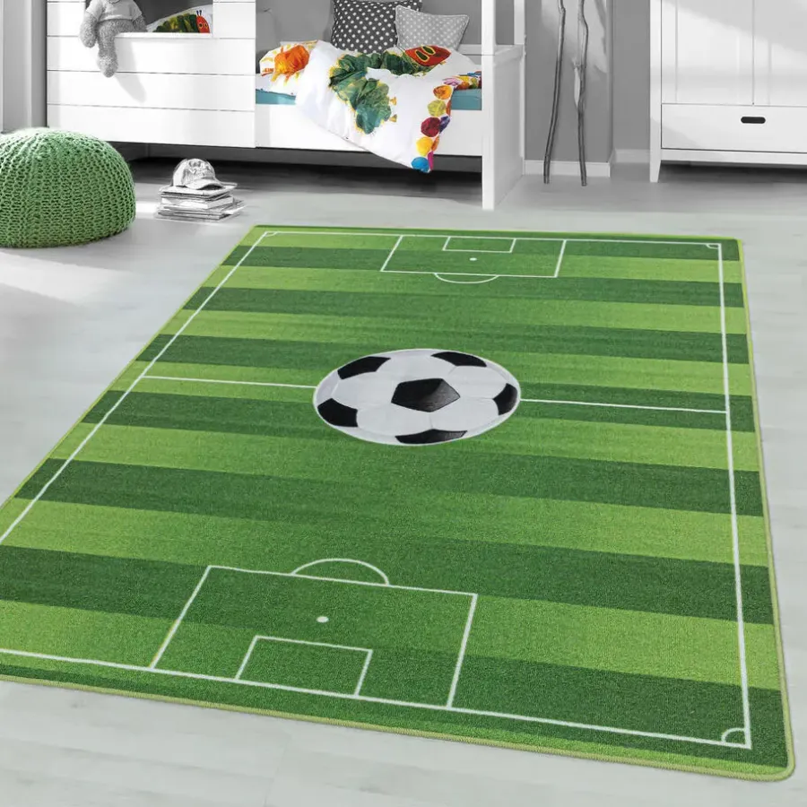 Muratap Play Voetbal Speeltapijt - 100x150 cm - Groen - Vloerkleed Kinderkamer