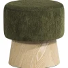 Leen Bakker Poef Almeria - groen - 40xØ40 cm